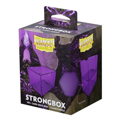 Dragon Shield Strongbox Deck Box Clear Purple, Holds 100+ Double Sleeved Cards,