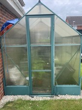 Outsunny 6x6ft Walk-in Polycarbonate Greenhouse Plant Grow Galvanized Aluminium