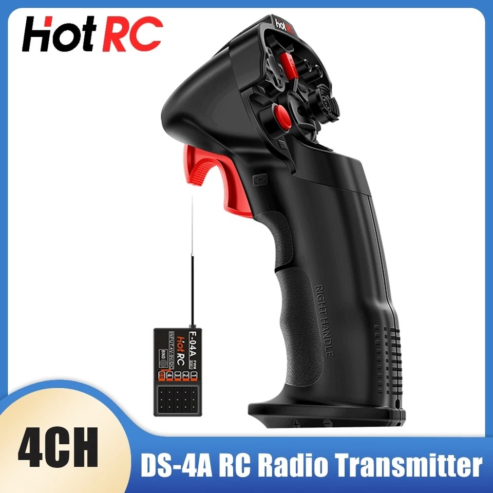 HotRC DS-4A Transmitter 2.4GHZ 4CH  F-04A Receiver For RC Car Boat Airplane - Image 2 of 4