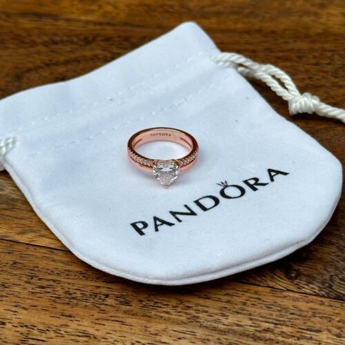 Pandora Double Band Heart Ring Rose Gold Size 52 (6) - Picture 2 of 8