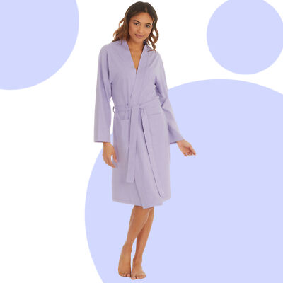 knee length dresses for ladies Plush Soft Warm, Robe for Women Fleece Bathrobe for Women, Comfy Women's Robe Long - Hooded - Adult Sleepwear Loungewear - Purple main image 1