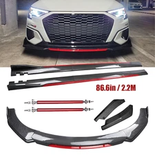 For Audi A3 A4 A5 S4 TT Front Bumper Lip Spoiler Side Skirt Carbon Fiber Bod Kit