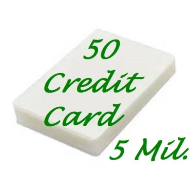 LAMINATING 4 LESS 50 Credit Card 5 Mil Laminating Pouches Sheets 2-1/8 x 3-3/8 SEE DESCRIPTION