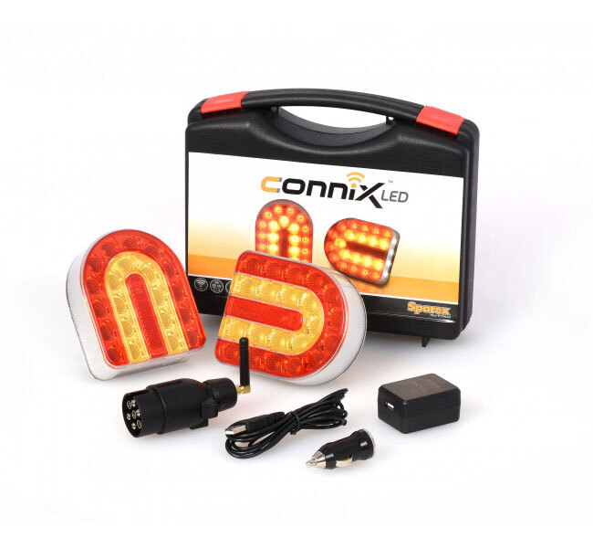 Kit feux AR LED magnétiques sans fil pour remorque agricole et van noir
