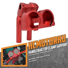 10" Red Risers Clamp Gauge Housing For Harley Road Glide 1.25" Handlebar 15-23