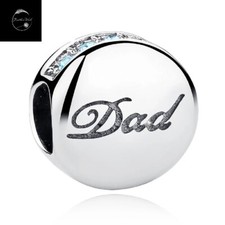 Love Dad Family Charm Bead Genuine Sterling Silver 925 For Bracelets Forever