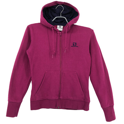 SALOMON Damen Lässig Full Zip Pink Hoodie Größe XS