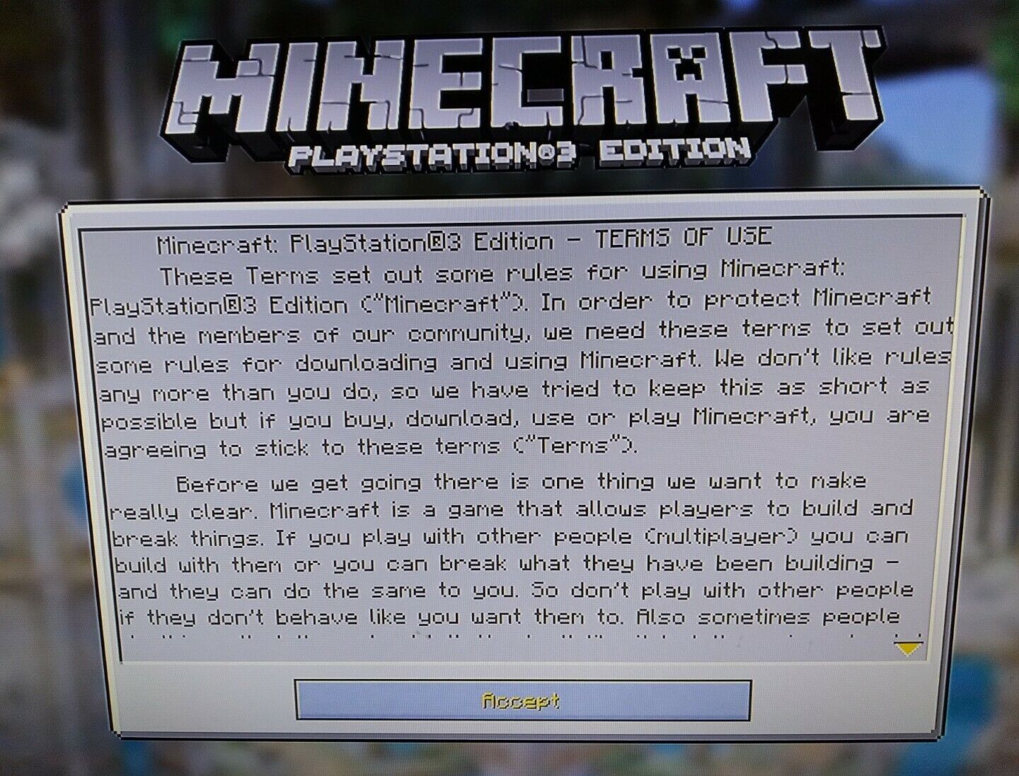 Minecraft: Playstation 3 Edition has failed to load, and cannot continue.  - MCPS3: Discussion - Minecraft: Playstation 3 Edition - Minecraft: Editions  - Minecraft Forum - Minecraft Forum