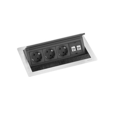 EVOline  FlipTop PUSH Data M 3x VDE Steckdosen 2x RJ45
