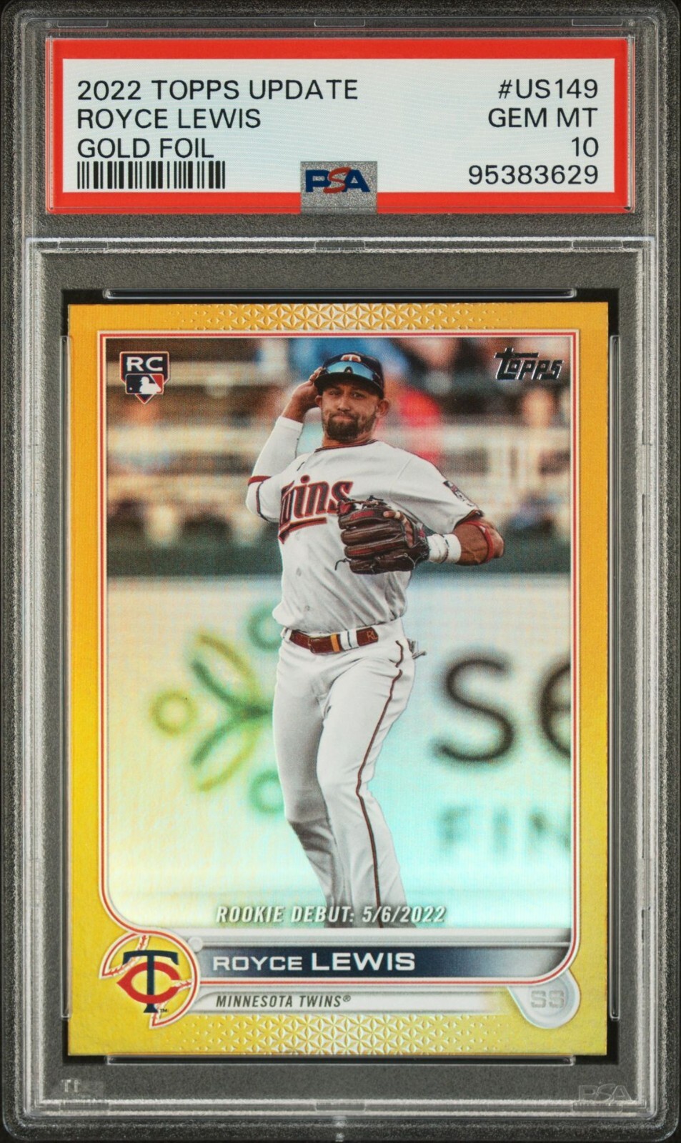 2022 Topps Update Series Rookie Debut Gold Foil #US149 Royce Lewis (RC) PSA 10