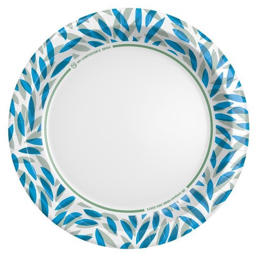 Disposable Paper Plates 10 Inch Soak Proof Compostable Microwave Safe 50 Count - Picture 2 of 4