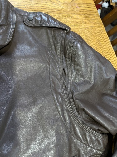 XXL Members Only Leather Bomber Jacket Biker Red Wine 80s Zip Men Korea - Picture 12 of 22
