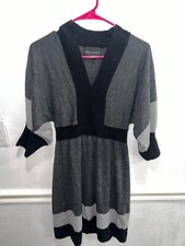 Connected Appareal womans sweater dress size Medium colorblack short sleeve