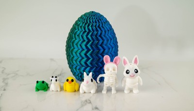 3D-gedrucktes Drachenwaage Osterei - Mystery Mini Tier Spielzeug innen - wiederverwendbar