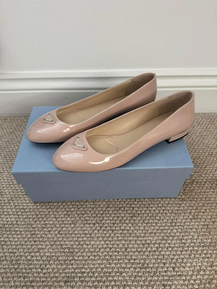 Nude patent cheap ballet flats