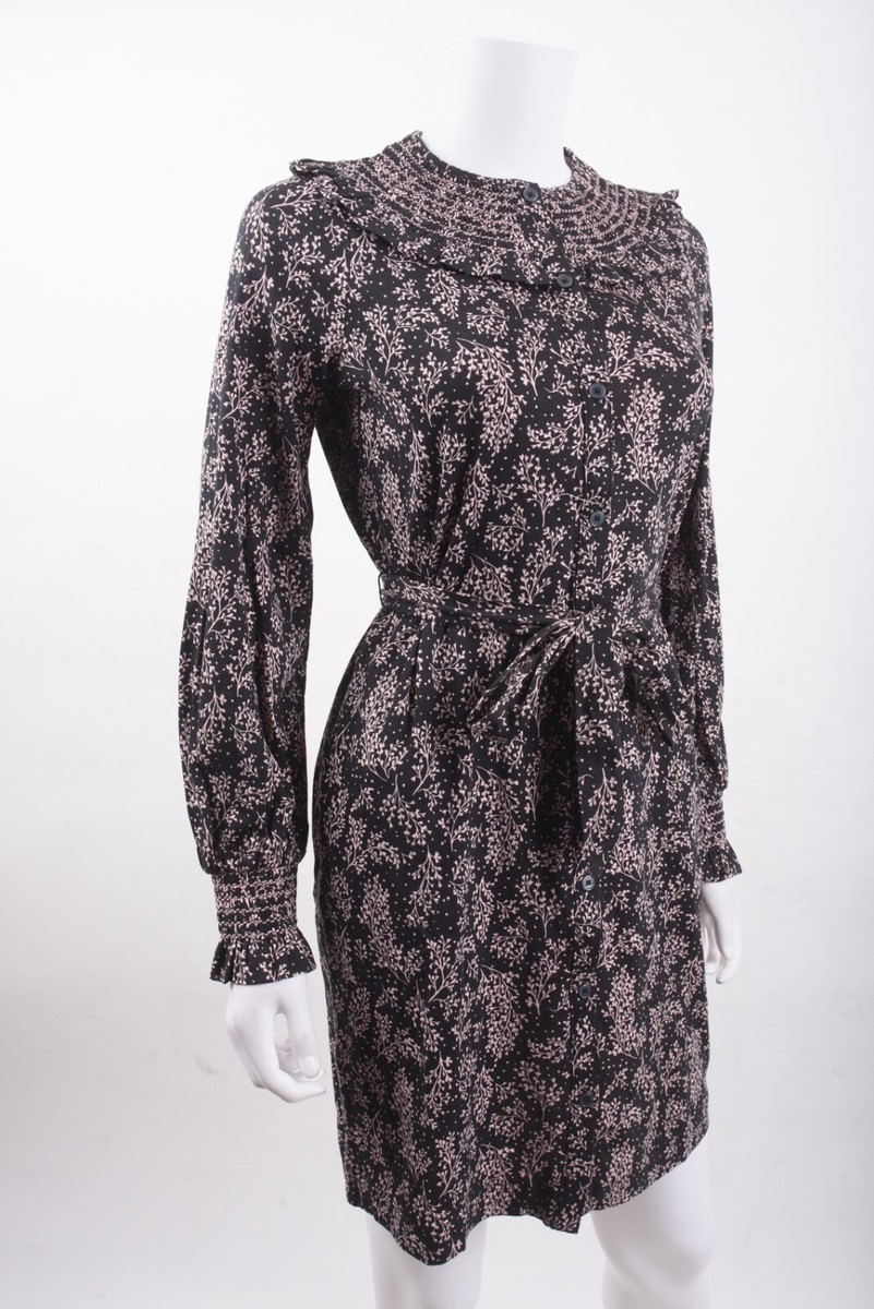 Boden Womens Smocked Detail Jersey Dress UK 8 US 4 Multi-Color Leafy Sprig  NWT | eBay