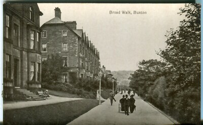 UK Buxton - Broad Walk old glassine postcard 