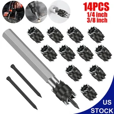 14Pcs 3/8" Double Sided Rotary Spot Weld Cutter Remover Drill Bits Cut Welds Kit
