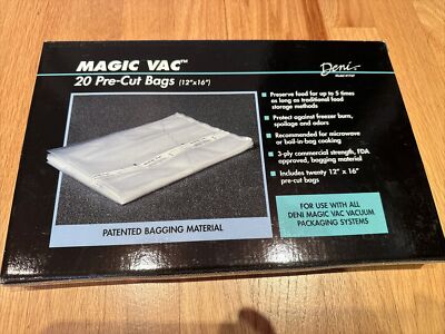 Deni Magic Vac 20 Pre-Cut Bags 12'' x 16'', Model# 1767, Made in Italy