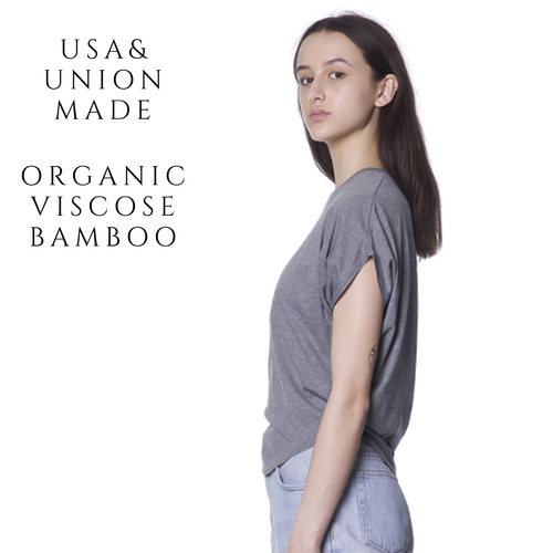 Women's Viscose Bamboo Organic Cotton Top Short Sleeve Cloudburst Grey - Picture 2 of 3