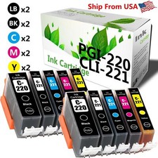 10Pack PGI-220 CLI-221 Ink Cartridge for PIXMA iP3600 iP4700 MP620 Printer