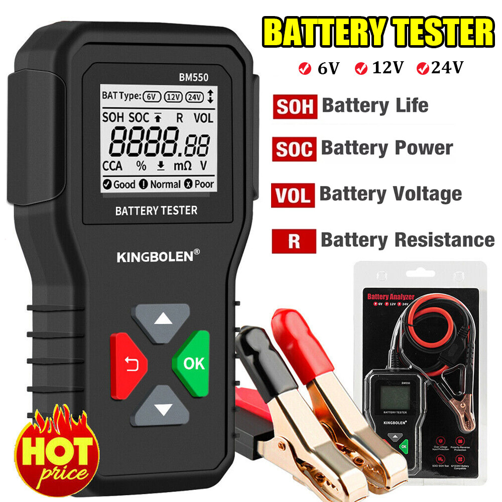 KINGBOLEN BM550 Tester Batteria Auto 6V 12V 24V Tester