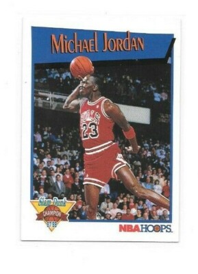 MICHAEL JORDAN 1991-92 HOOPS SLAM DUNK CHAMPION CHICAGO BULLS FREE SHIPPING