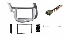 Metra 95-7877S Silver Double Din Dash Kit Wire Harness and Antenna Navigation