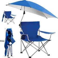 Foldable Canopy Chair for Camping Beach Travel Lawn with Detachable Umbrella