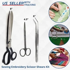 8" Dressmaking/Tailor Sewing with Embroidery Scissors_Quality Steel