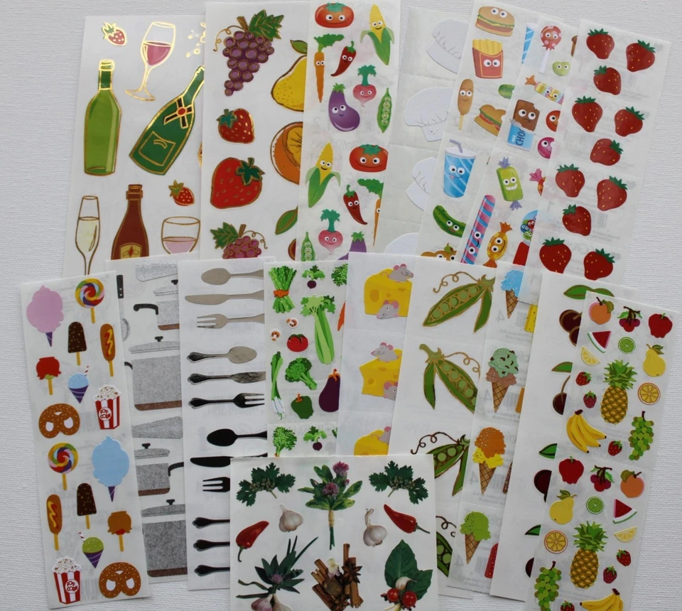 Mrs. Grossman sticker sheet You Choose - Food Kitchen Cooking Eating Utensils