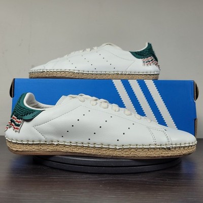 Adidas Clot Stan Smith Espadrille Beaded Sneaker Shoes White JR9373 Men's Sz 7.5