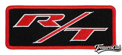 Dodge R/T Embroidered Patch Charger Challenger Mopar Black/Red Iron-On Sew-On