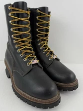 Vintage RED WING 699 Vibram Logger Boot Black Leather USA Men’s 7.5 D