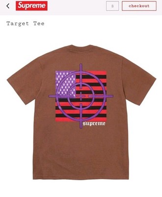  Supreme Target Tee Brown Size: XXL