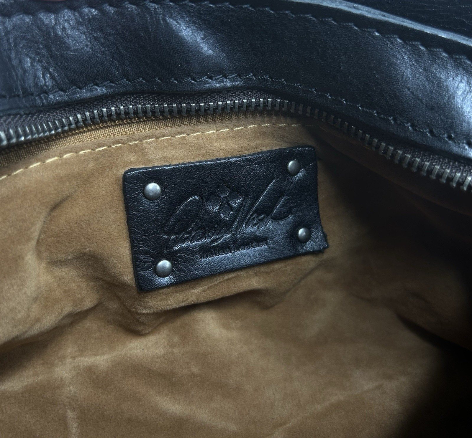 PATRICIA NASH ‘Rienzo’ Leather Handbag Shoulder Bag Satchel BLACK Contemporary