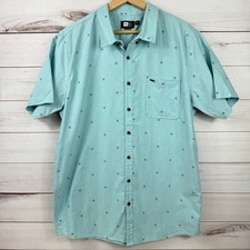 Rip Curl Mens Woven Short Sleeve Button Down Shirt Blue Size XL