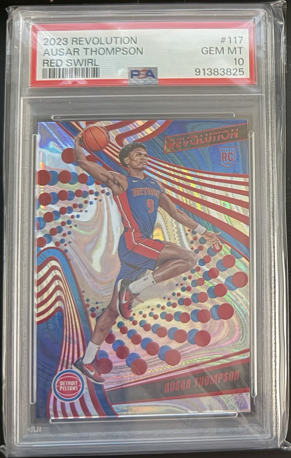 2023-24 Panini Revolution - Rookies Ausar Thompson #117 Red Swirl /199 (RC)