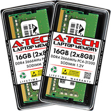 A-Tech 16Gb 2X8Gb Ddr4 2666Mhz Pc4-21300 Pc4-2666V Cl19 Sodimm 1.2V 260-Pin