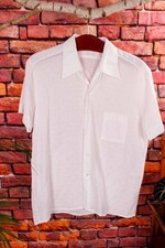 Vintage orig 60er Hemd weiß Baumwolle Karomuster Kurzarm Rockabilly M