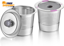 2 Stainless Steel Reusable K Cups for Keurig Coffee Makers - Refillable Kcups