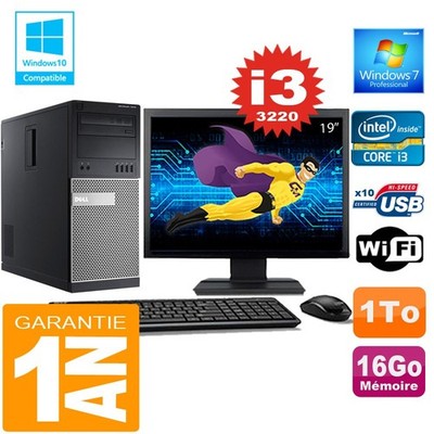 PC Tour DELL 7010 Core I3-3220 RAM 16GB Festplatte 1 TB WLAN W7 Bildschirm 19''