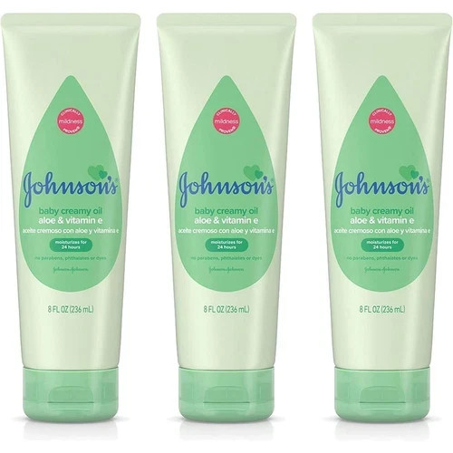 Johnson's Body Lotion Creamy Oil with Aloe VitaminE Moisturizing (3  Pack)