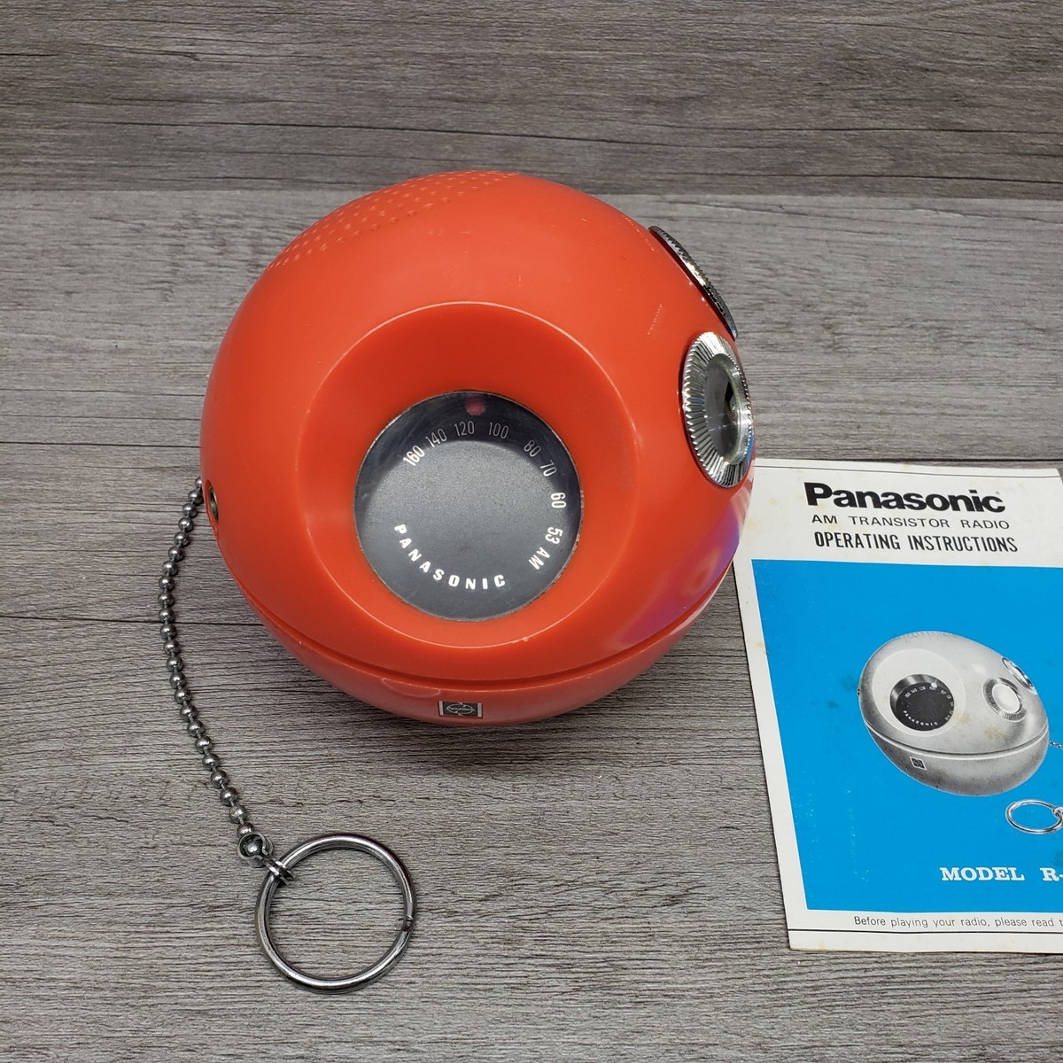 Vintage Panasonic Panapet R-70 Ball Radio AM Portable Red 1970