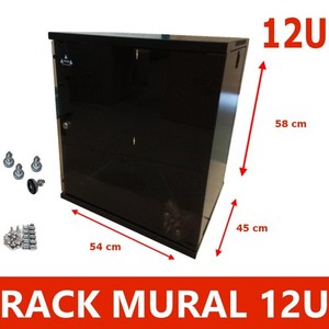 Armario RACK MURAL 12U, 19 pulgadas y FONDO 450mm. Envío gratis.