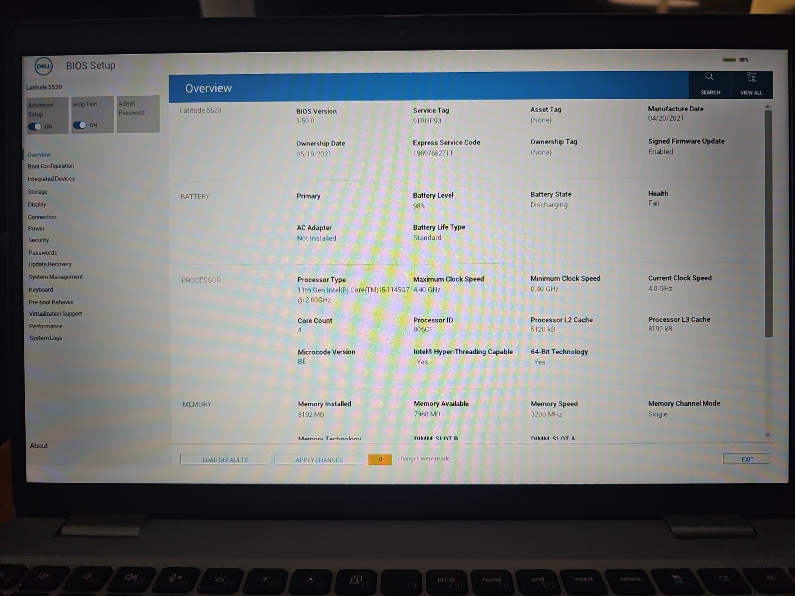 Dell Latitude 5520, 15-Inch Laptop, with Intel Core i5 11th Gen., 128 GB NVMe (Non-Volatile Memory Express), Windows 11 Pro