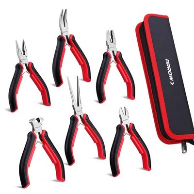 ARROW Mini Pliers Set, 6Piece Precision Jewelry & Craft Kit   Includes Needle...