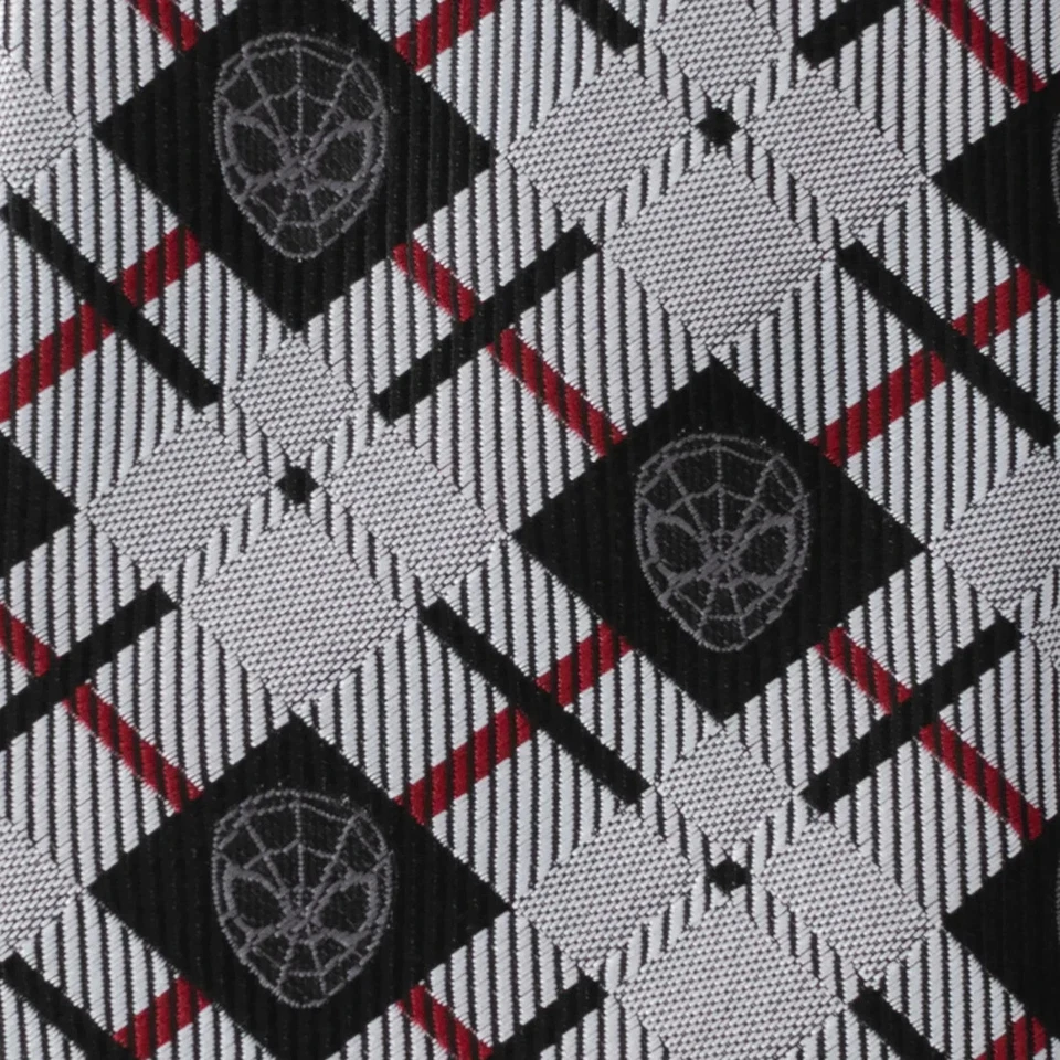 Corbata negra a cuadros de Marvel Spider-Man para hombre Foto 4 de 4