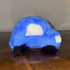 EDEN Vtg Blue Car Plush Rattle Stuffed Baby Toy Rare HTF 5  Vehicle Automobile