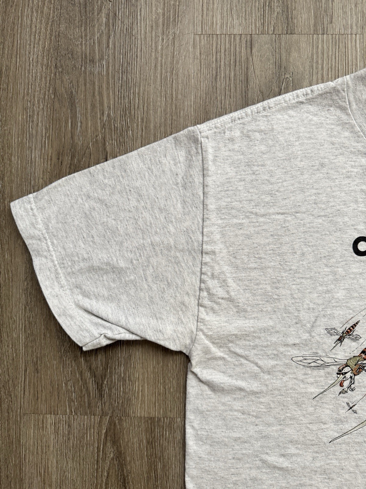 Vintage Y2K Canadian Air Force Mosquito Funny Art Insect Grey Shirt Large Rare image 5